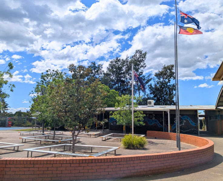 Seated are in the playground