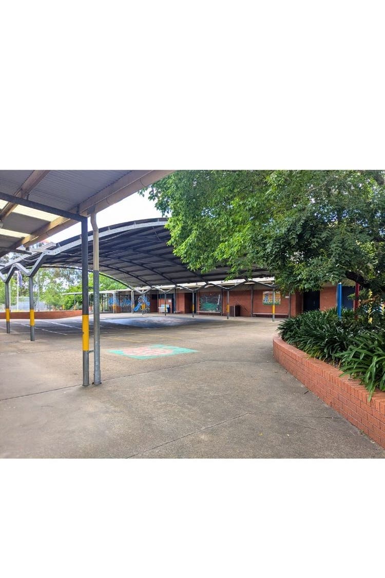 A photo of the play area under the Covered Outdoor Learning Area (COLA)